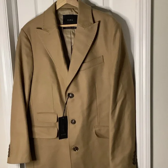 Zara Tan Wool Coat NWOT - Picture 4 of 15